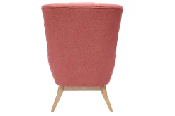 Miliboo Fauteuil Design|Voir Tous Les Fauteuils-Fauteuil scandinave en tissu effet velours texturé terracotta et bois clair BRODY
