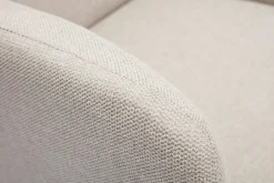 Miliboo Fauteuil Design|Voir Tous Les Fauteuils-Fauteuil scandinave en tissu effet velours texturé beige et bois clair ISKO