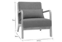 Miliboo Fauteuil Design|Voir Tous Les Fauteuils-Fauteuil scandinave en tissu effet velours terre brûlée et bois clair massif DERRY