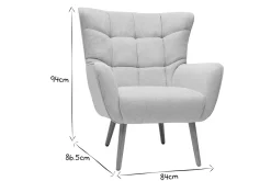 Miliboo Fauteuil Design|Voir Tous Les Fauteuils-Fauteuil scandinave en tissu effet velours texturé beige et bois clair AVERY