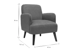 Miliboo Fauteuil Design|Voir Tous Les Fauteuils-Fauteuil scandinave en tissu effet velours texturé terre brûlée et bois foncé ISKO