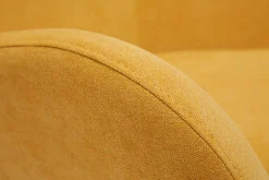 Miliboo Fauteuil Design|Voir Tous Les Fauteuils-Fauteuil scandinave en tissu effet velours jaune moutarde et bois ESKUA