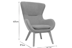 Miliboo Fauteuil Design|Voir Tous Les Fauteuils-Fauteuil scandinave en tissu effet velours jaune moutarde et bois ESKUA