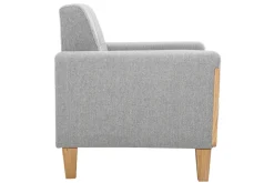 Miliboo Fauteuil Design|Voir Tous Les Fauteuils-Fauteuil scandinave en tissu gris et bois clair FJORD
