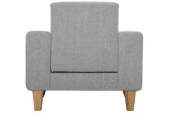 Miliboo Fauteuil Design|Voir Tous Les Fauteuils-Fauteuil scandinave en tissu gris et bois clair FJORD