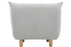 Miliboo Fauteuil Design|Voir Tous Les Fauteuils-Fauteuil scandinave en tissu gris clair et bois clair YUMI
