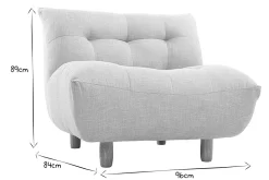 Miliboo Fauteuil Design|Voir Tous Les Fauteuils-Fauteuil scandinave en tissu gris clair et bois clair YUMI