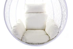 Miliboo Voir Tous Les Fauteuils|Fauteuil-Fauteuil suspendu blanc sur pied en résine et métal MOJO