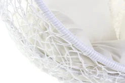 Miliboo Voir Tous Les Fauteuils|Fauteuil-Fauteuil suspendu blanc sur pied en résine et métal MOJO