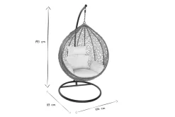 Miliboo Fauteuil Design|Voir Tous Les Fauteuils-Fauteuil suspendu rotin sur pied en résine et métal noir MOJO
