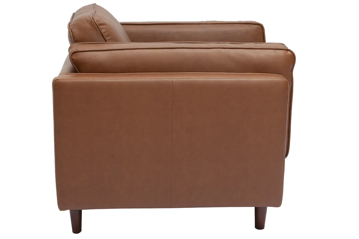 Miliboo Fauteuil Design|Voir Tous Les Fauteuils-Fauteuil vintage cuir marron BRADLEY