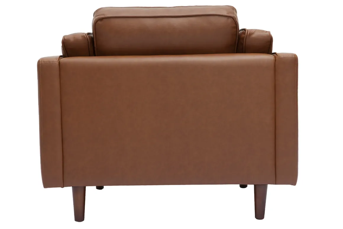 Miliboo Fauteuil Design|Voir Tous Les Fauteuils-Fauteuil vintage cuir marron BRADLEY