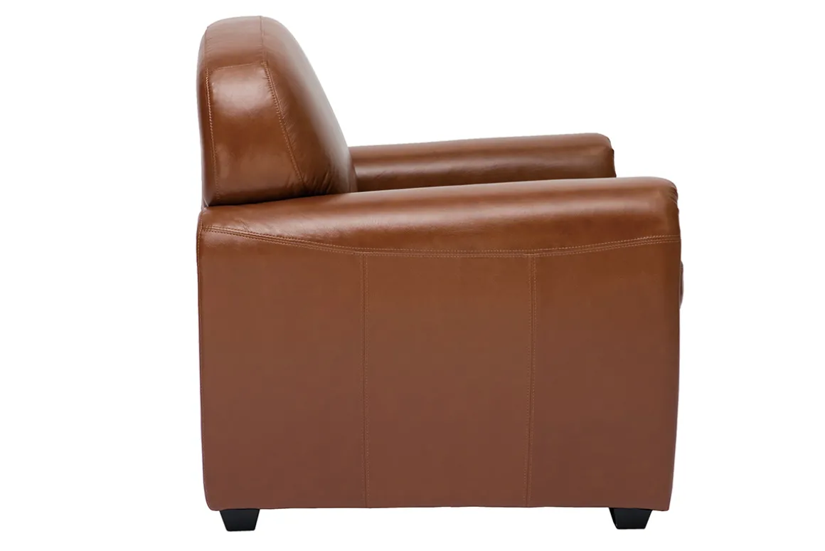 Miliboo Fauteuil Design|Voir Tous Les Fauteuils-Fauteuil vintage cuir marron CLUB