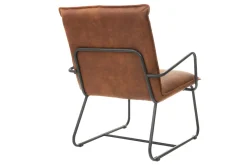 Miliboo Fauteuil Design|Voir Tous Les Fauteuils-Fauteuil vintage marron et métal noir MERCY