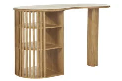Miliboo Table De Bar / Bar-Ilot - table de bar avec rangements en bois manguier massif H90 cm LOBIO