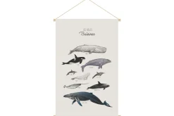 Miliboo Accessoire & Déco Enfant|Décoration Murale-Kakemono enfant tableau en toile suspendue illustration baleines L40 x H60 cm OCEAN