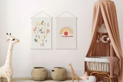 Miliboo Accessoire & Déco Enfant|Décoration Murale-Kakemono enfant tableau en toile suspendue arc-en-ciel L40 x H60 cm HAPPY