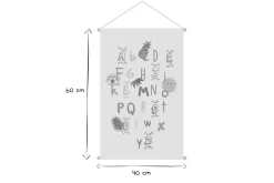 Miliboo Accessoire & Déco Enfant|Décoration Murale-Kakemono enfant tableau en toile suspendue abécédaire L40 x H60 cm PEPS