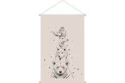 Miliboo Accessoire & Déco Enfant|Décoration Murale-Kakemono enfant tableau en toile suspendue illustration animaux de la forêt L40 x H60 cm BUDDY
