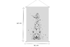 Miliboo Accessoire & Déco Enfant|Décoration Murale-Kakemono enfant tableau en toile suspendue illustration animaux de la forêt L40 x H60 cm BUDDY