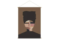 Miliboo Décoration Murale-Kakemono tableau en toile suspendue portait femme L40 x H60 cm TURBA