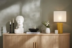 Miliboo Lampe À Poser|Lampe À Poser-Lampe à poser en céramique émaillée terracotta et abat-jour écru H53 cm BERRO