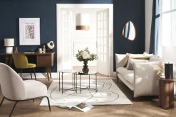 Miliboo Lampe À Poser|Lampe À Poser-Lampe à poser en céramique émaillée noire et abat-jour écru H53 cm BERRO