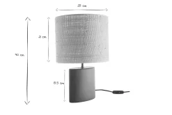 Miliboo Lampe À Poser|Lampe À Poser-Lampe à poser en céramique bleu pétrole mat et abat-jour en raphia naturel H40 cm TIGA