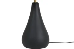 Miliboo Lampe À Poser|Lampe À Poser-Lampe à poser noire en céramique mate et abat-jour en raphia H49 cm PYRUS