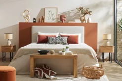 Miliboo Lampe À Poser|Lampe À Poser-Lampe à poser taupe en céramique mate et abat-jour en raphia H35 cm ROCHA