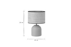 Miliboo Lampe À Poser|Lampe À Poser-Lampe à poser taupe en céramique mate et abat-jour en raphia H35 cm ROCHA