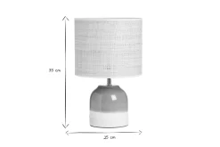 Miliboo Lampe À Poser|Lampe À Poser-Lampe à poser verte en céramique et abat-jour en rabane H35 cm PIEGA