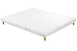 Miliboo Lit Adulte|Matelas-Lit 2 places 140x200 cm avec sommier tapissier et matelas avec accueil mousse mémoire de forme BENJI