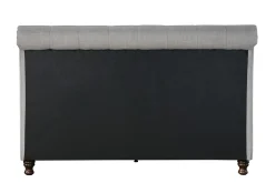 Miliboo Lit Adulte-Lit 2 places 160x200 cm en tissu gris capitonné RILEY