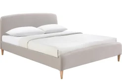 Miliboo Lit Adulte-Lit 2 places 140x200 cm en tissu beige NIELS