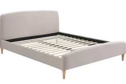 Miliboo Lit Adulte-Lit 2 places 140x200 cm en tissu beige NIELS