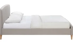 Miliboo Lit Adulte-Lit 2 places 140x200 cm en tissu beige NIELS