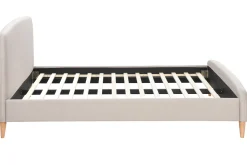 Miliboo Lit Adulte-Lit 2 places 140x200 cm en tissu beige NIELS