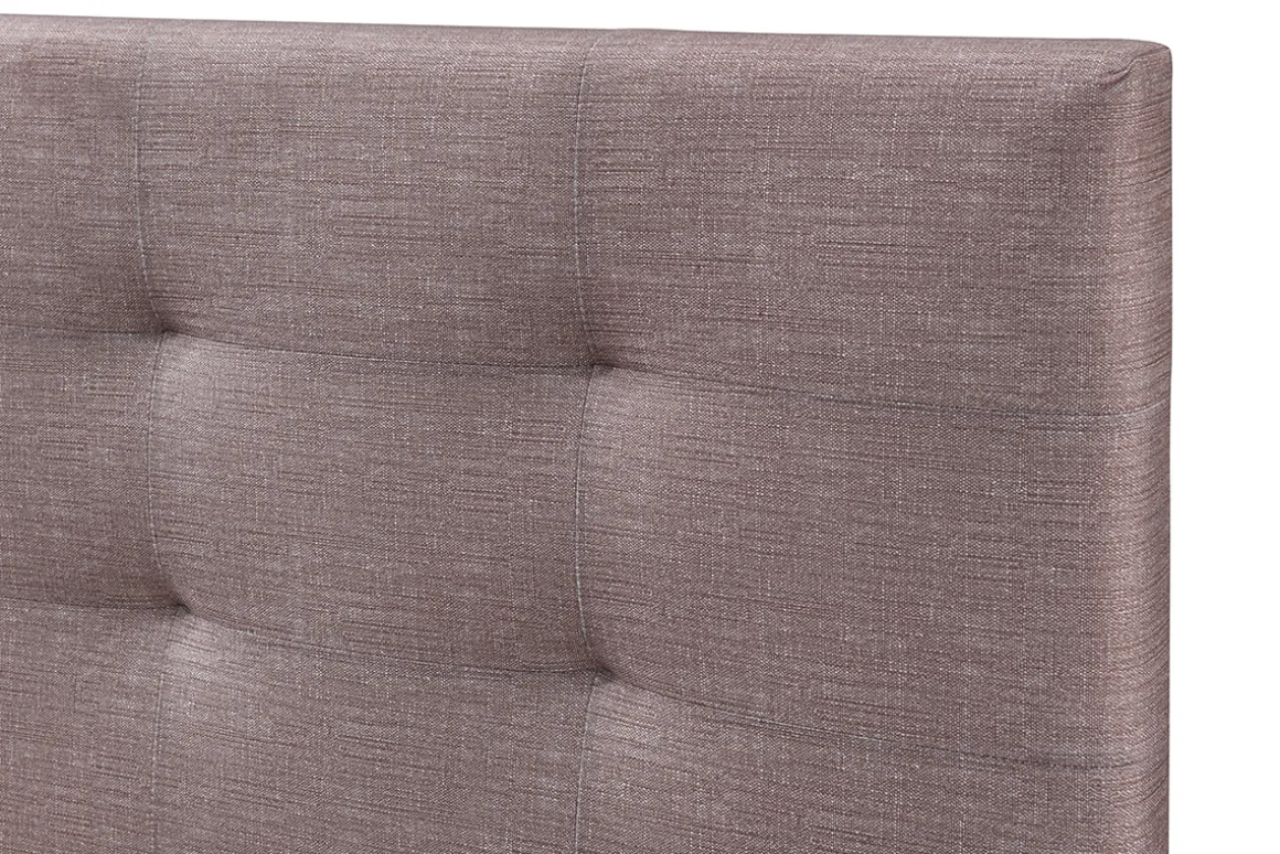 Miliboo Lit Adulte-Lit 2 places 160x200 cm en tissu camel capitonné MARQUISE