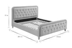 Miliboo Lit Adulte-Lit 2 places 160x200 cm en tissu beige capitonné KRISTEN