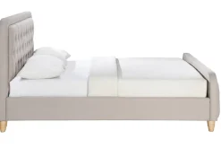 Miliboo Lit Adulte-Lit 2 places 160x200 cm en tissu beige capitonné KRISTEN