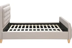 Miliboo Lit Adulte-Lit 2 places 160x200 cm en tissu beige capitonné KRISTEN