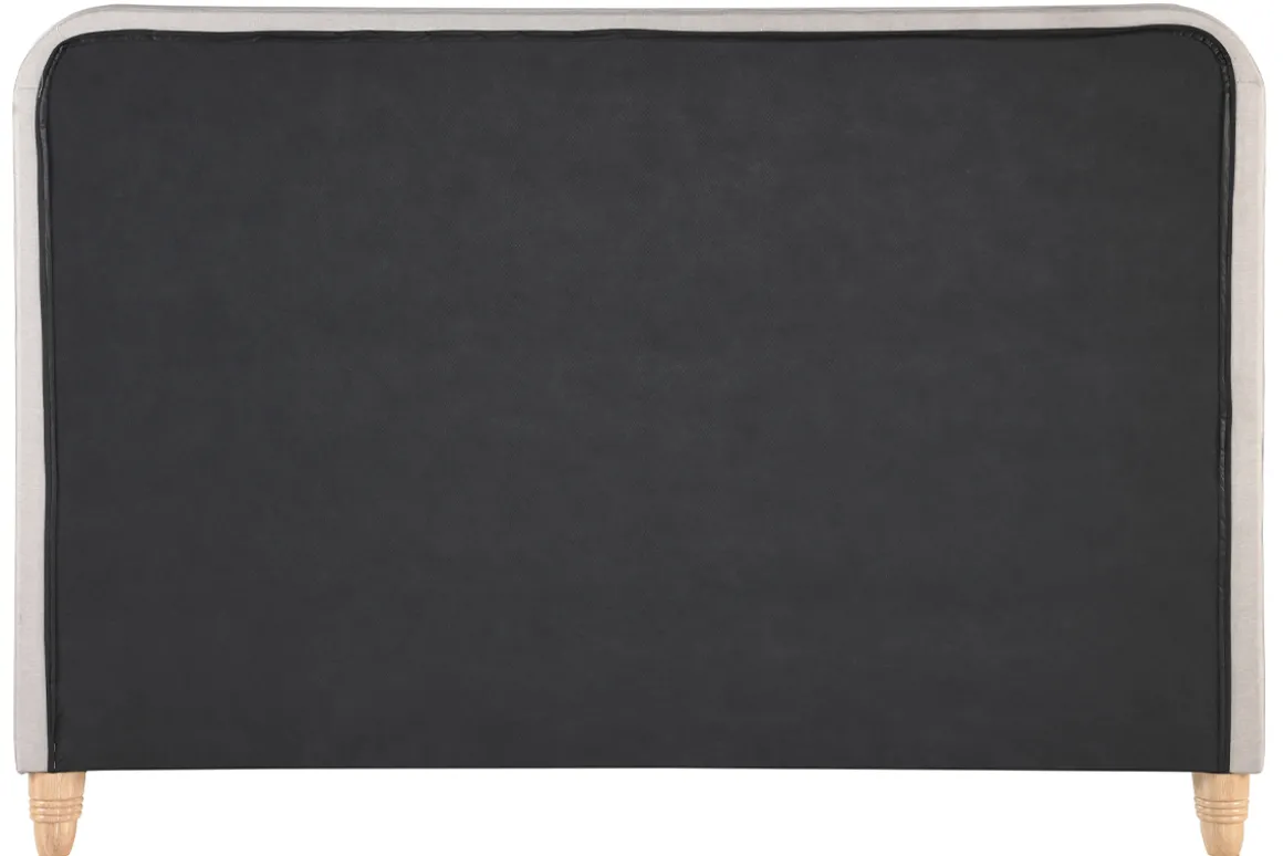 Miliboo Lit Adulte-Lit 2 places 160x200 cm en tissu beige capitonné KRISTEN