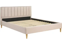 Miliboo Lit Adulte-Lit 2 places 160x200 cm en tissu beige DIANE