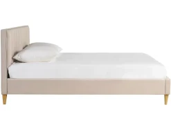 Miliboo Lit Adulte-Lit 2 places 160x200 cm en tissu beige DIANE