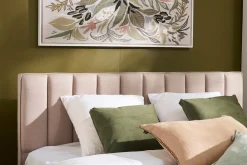 Miliboo Lit Adulte-Lit 2 places 160x200 cm en tissu beige DIANE