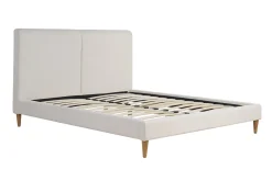 Miliboo Lit Adulte-Lit 2 places 160x200 cm en tissu beige et bois clair SALOME