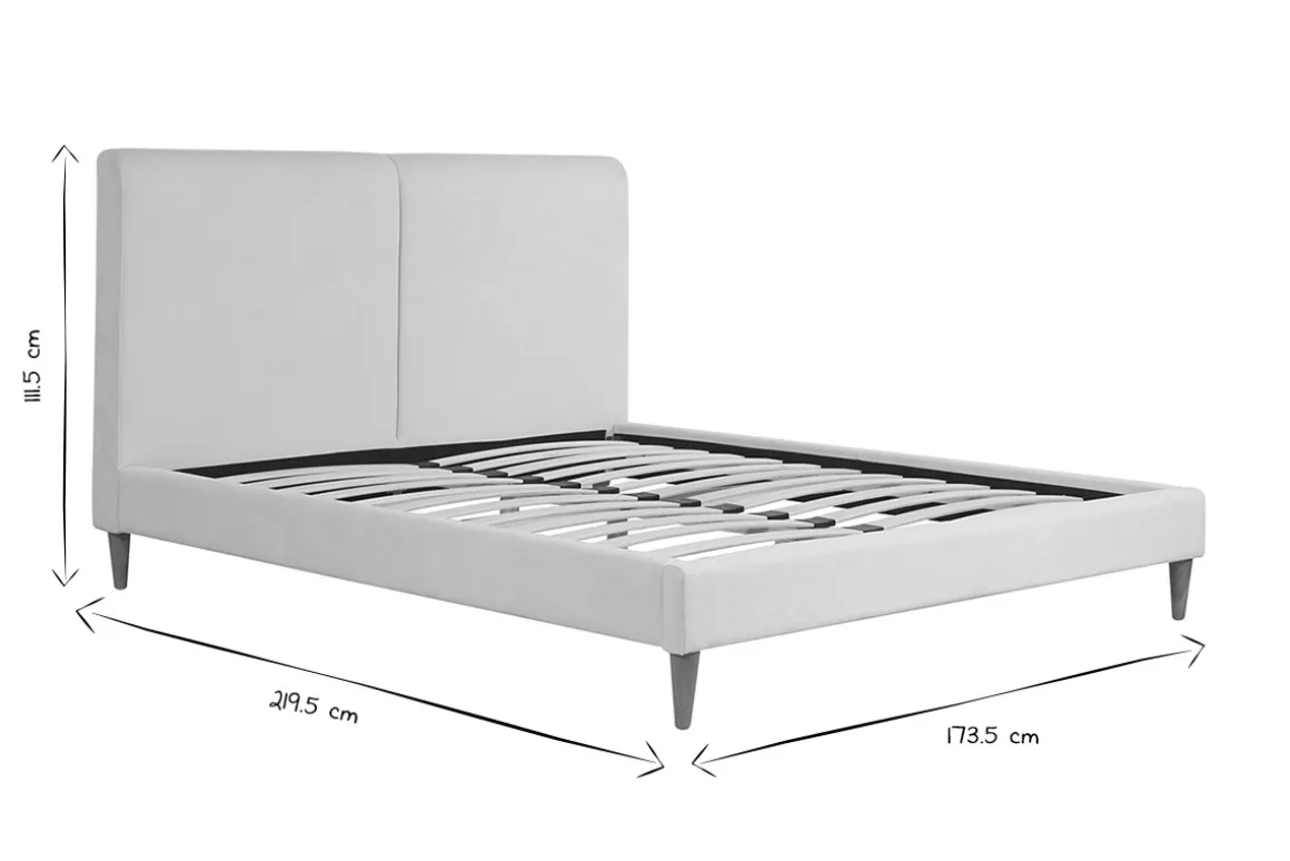 Miliboo Lit Adulte-Lit 2 places 160x200 cm en tissu beige et bois clair SALOME