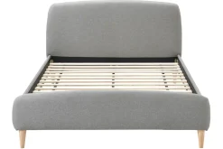 Miliboo Lit Adulte-Lit 2 places 140x200 cm en tissu gris NIELS