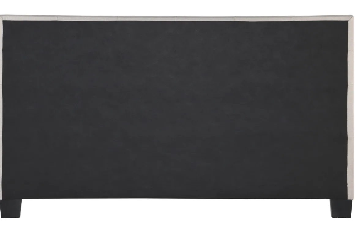 Miliboo Lit Adulte-Lit 2 places 160x200 cm en tissu lin beige capitonné MARQUISE